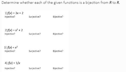 Solved Determine whether each of the given functions is a | Chegg.com