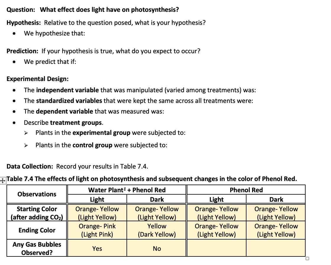 make a hypothesis and an experimental prediction