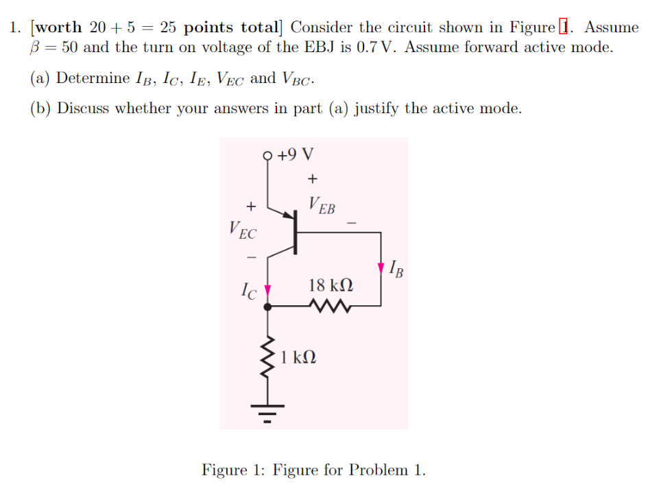 Solved 1. [worth 20+5=25 points total] Consider the circuit | Chegg.com