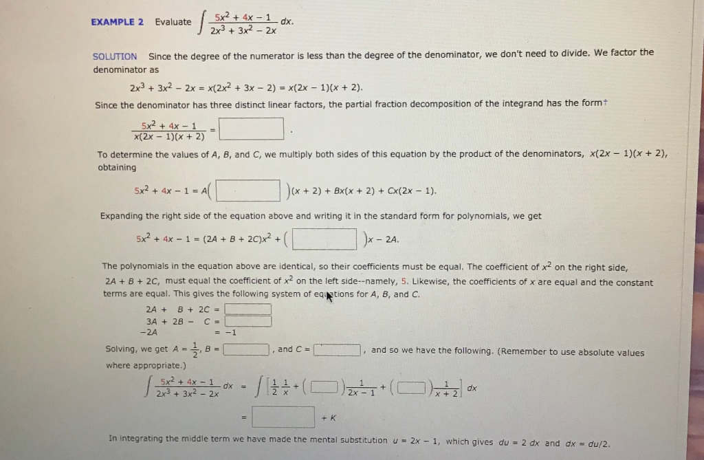 solved-example-2-evaluate-5x2-4x-1-2x3-3x2-2x-dx-chegg