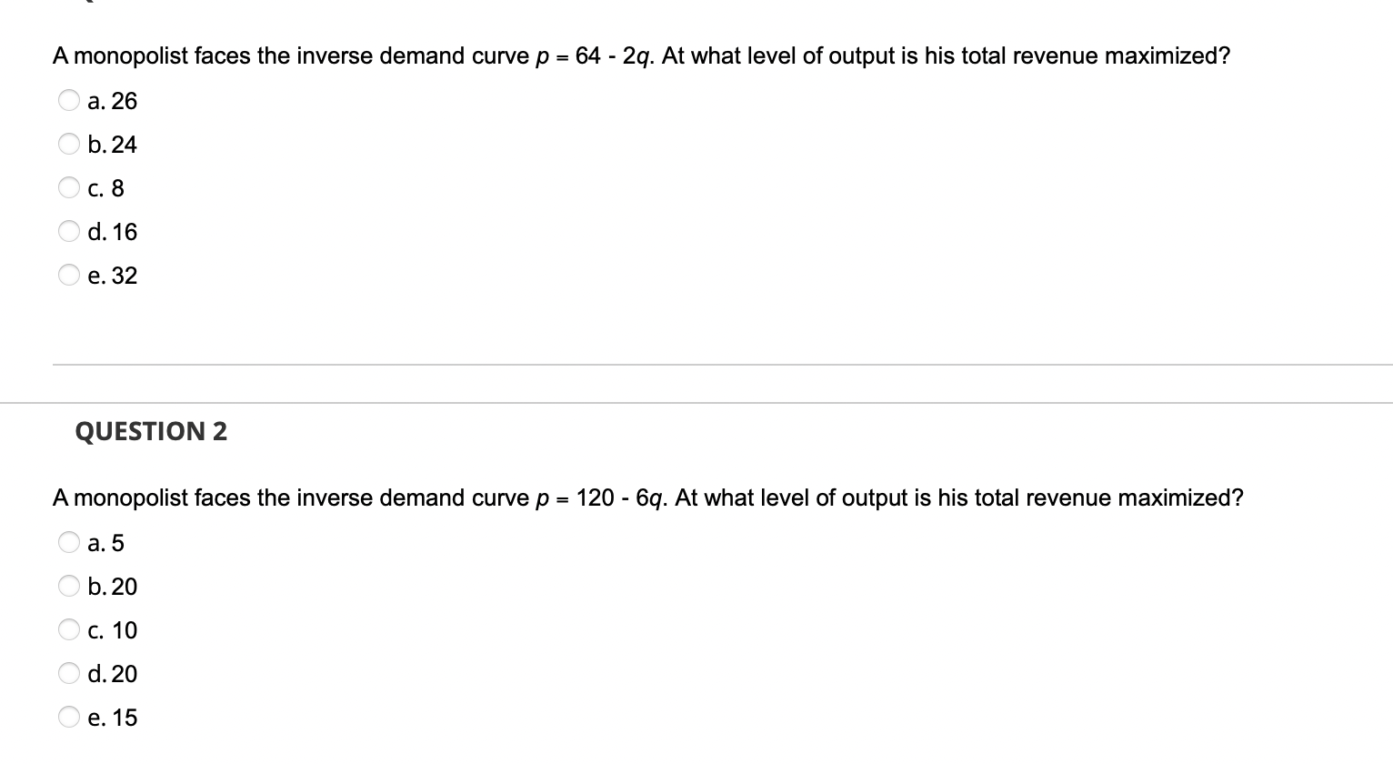 Solved A monopolist faces the inverse demand curve p=64−2q.