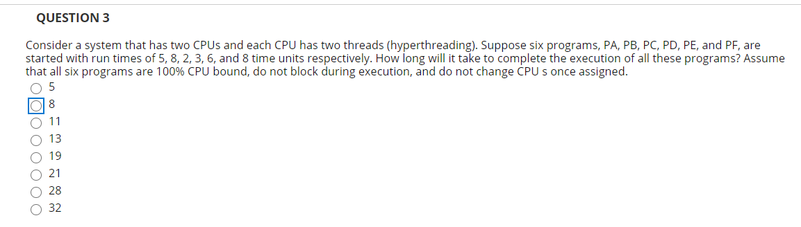 Solved QUESTION 3 Consider a system that has two CPUs and | Chegg.com
