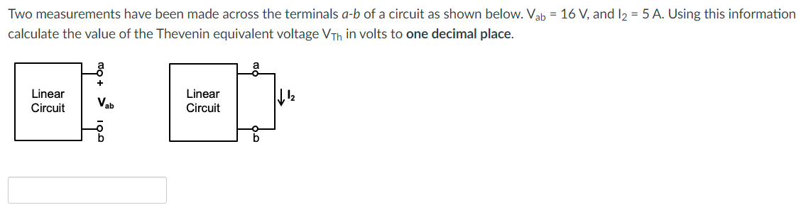 Solved Two measurements have been made across the terminals | Chegg.com