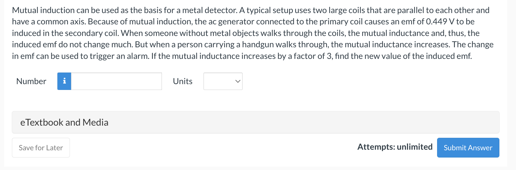 Solved Mutual Induction Can Be Used As The Basis For A Metal | Chegg.com