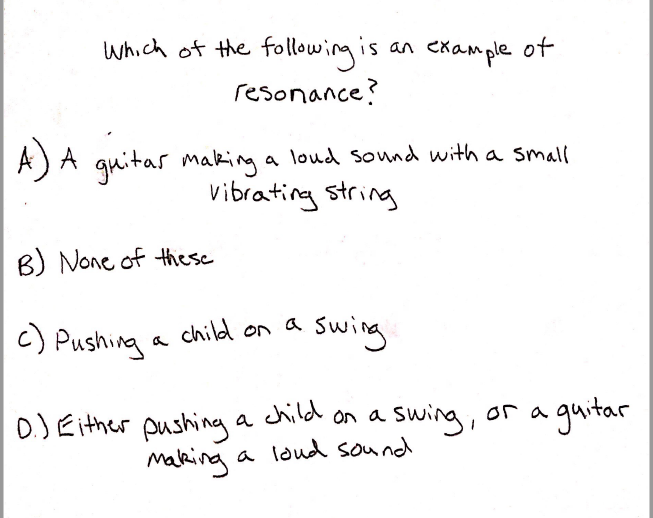 Solved Which of the following is is an example of resonance? | Chegg.com