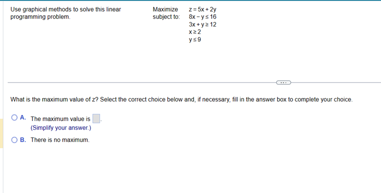 Solved Use graphical methods to solve this linear | Chegg.com