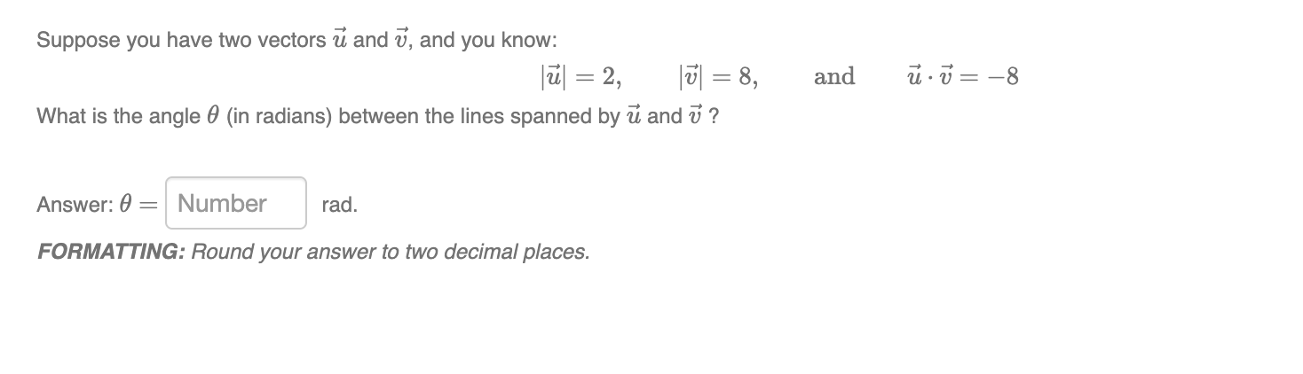 Solved Suppose You Have Two Vectors U And V And You Know Chegg Com