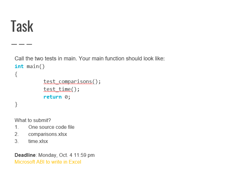 Solved Task Write the following functions: 1. int heap sort | Chegg.com