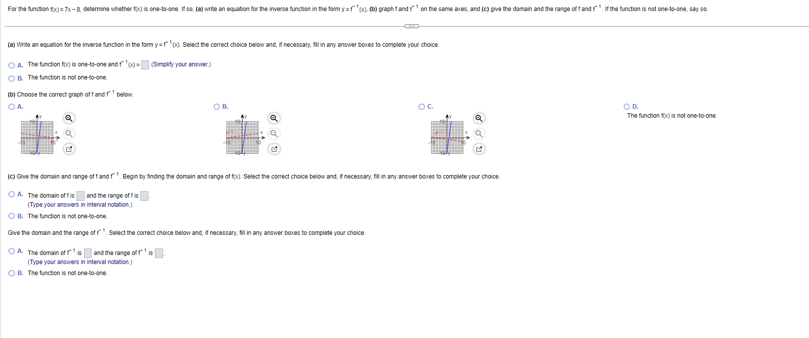 Solved (a) Write an equation for the inverse function in the | Chegg.com