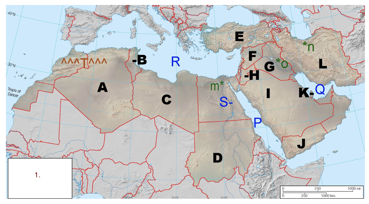 north african cities map