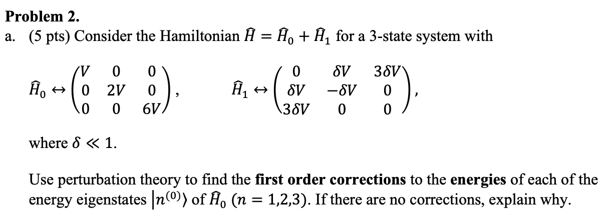 Problem 2 A 5 Pts Consider The Hamiltonian ĥ Ao Chegg Com