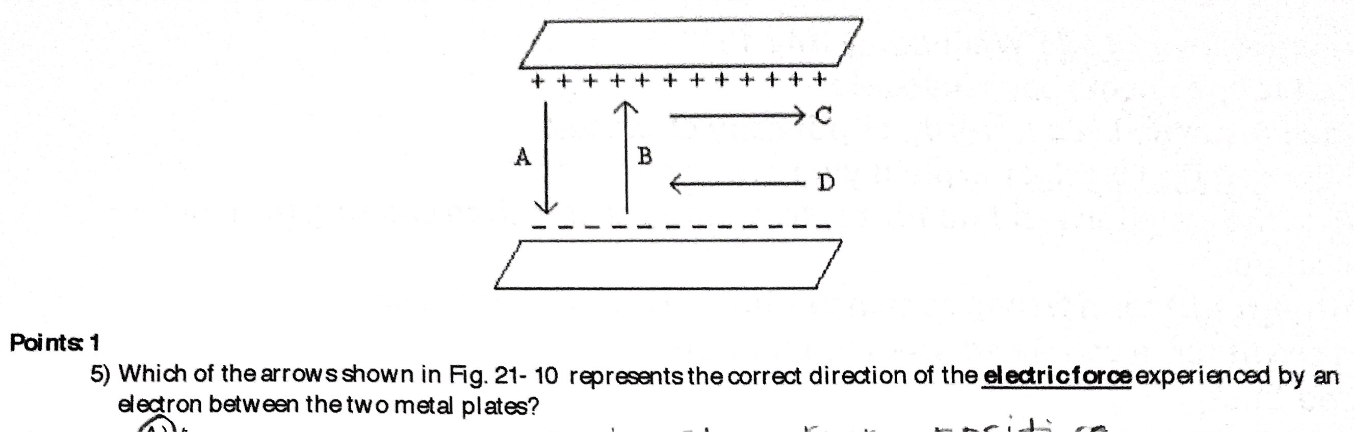 Solved A B D Points 1 5) Which of the arrows shown in Fig. | Chegg.com