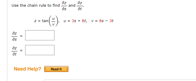 Solved Use The Chain Rule To Find ∂s∂z And ∂t∂z