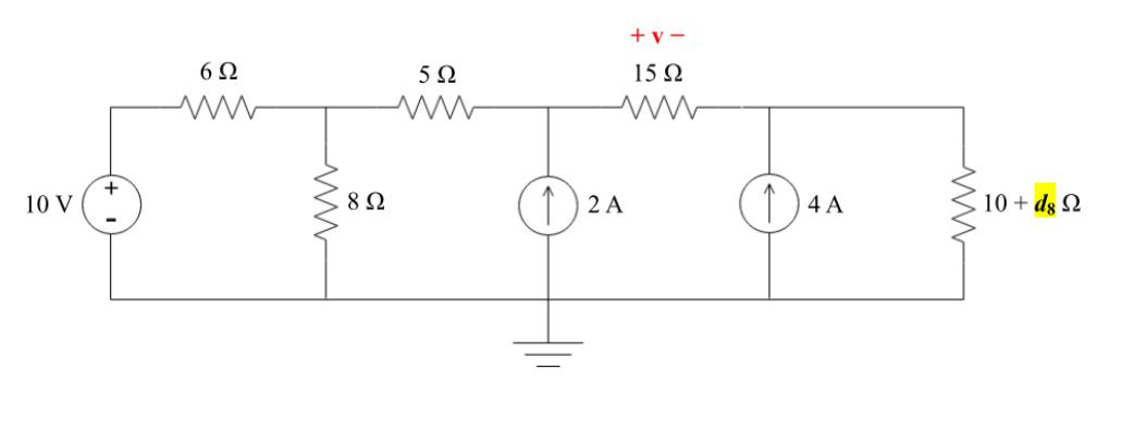 Solved Find the voltage v of the 15 Ω by source | Chegg.com