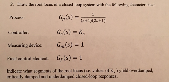 Solved 2. Draw the root locus of a closed-loop system with | Chegg.com