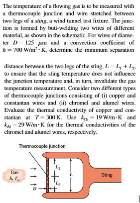Solved The temperature of a flowing gas is to be measured | Chegg.com