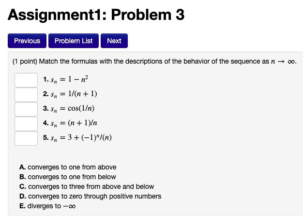 Solved Assignment1: Problem 3 PreviouS Problem List Next (1 | Chegg.com