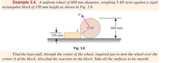 Solved Example 3.4. A uniform wheel of 600 mm diameter, | Chegg.com