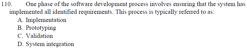 Solved 10. One phase of the software development process | Chegg.com