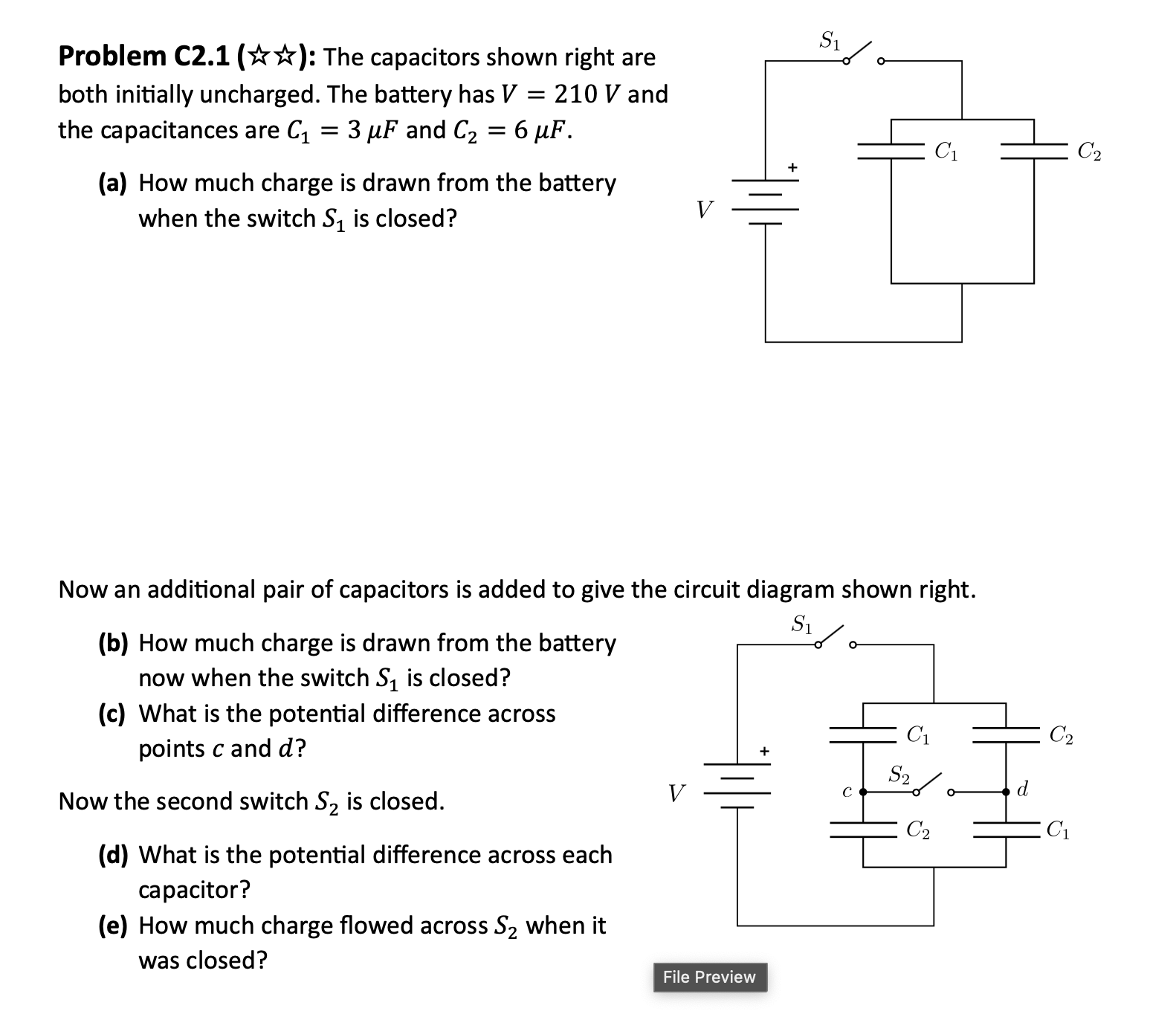 Solved Problem C2.1 (教读): The Capacitors Shown Right Areboth | Chegg.com