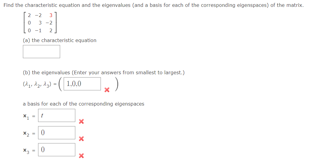 Solved the characteristic equation and the eigenvalues (and | Chegg.com