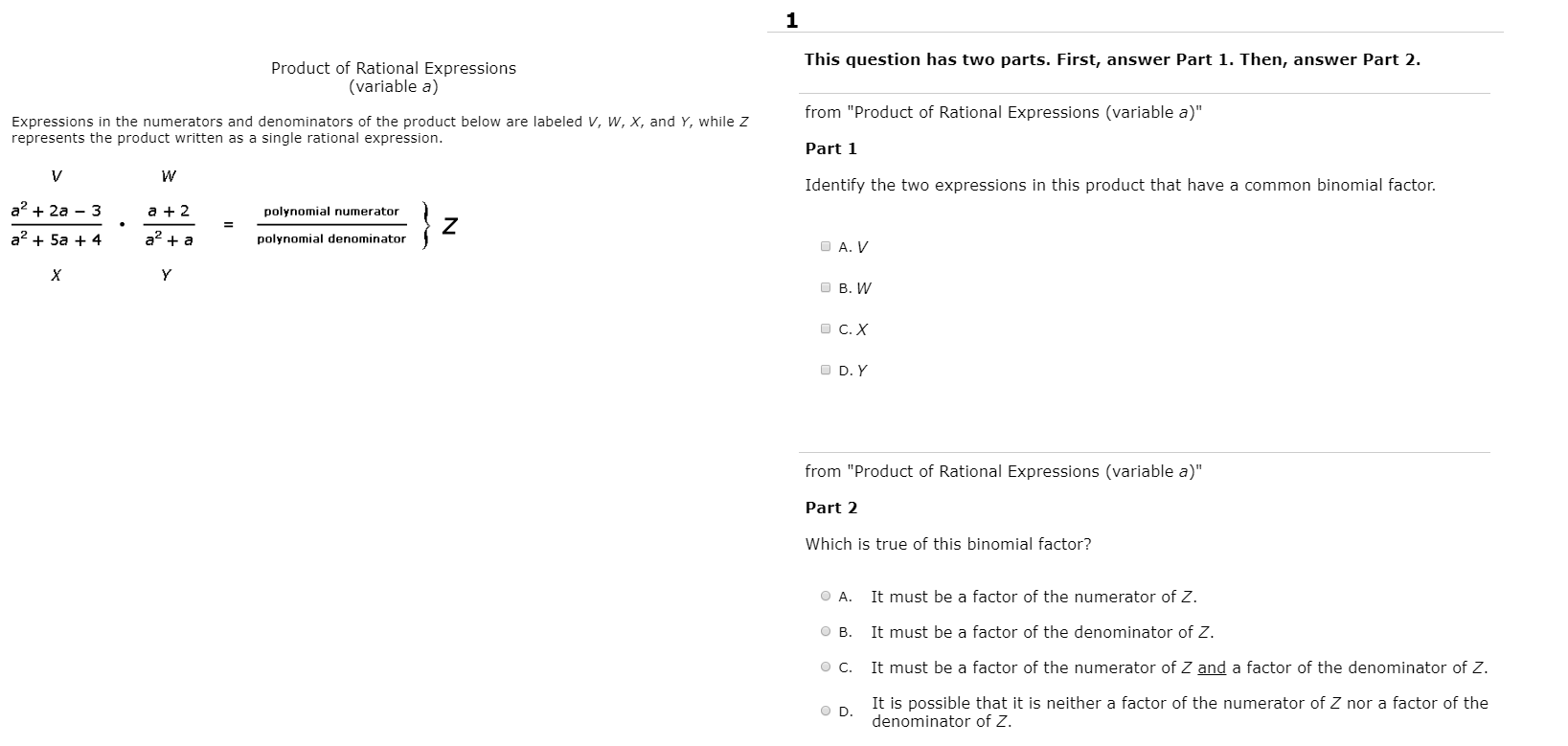 Solved 1 This question has two parts. First, answer Part 1. | Chegg.com