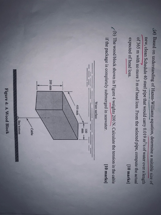 Solved A) Based On Understanding Of Hazen-Williams Equation, | Chegg.com