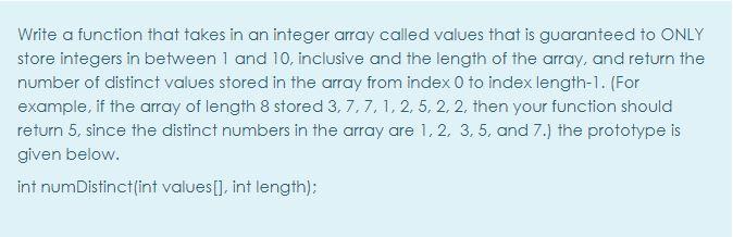 Solved Write a function that takes in an integer array | Chegg.com