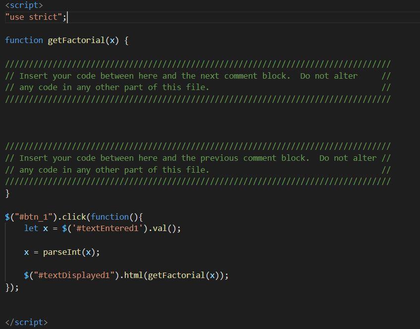 Solved JAVASCRIPT. Write code that finds factorial of x. | Chegg.com