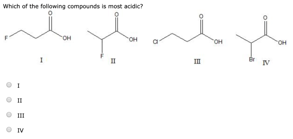 Solved Which of the following compounds is most acidic? 0 он | Chegg.com