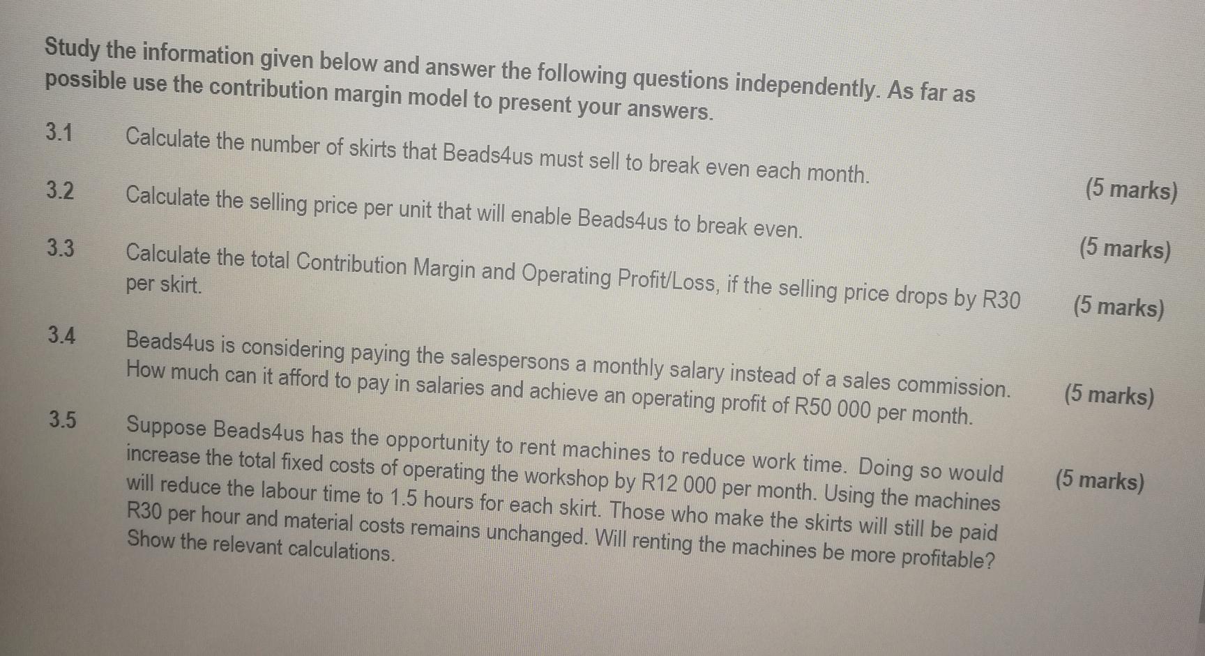 Solved Study The Information Given Below And Answer The | Chegg.com