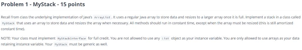 Solved public interface MyStackInterface { | Chegg.com