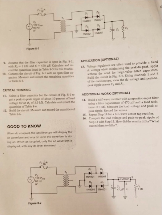Solved 8 Experiment The Capacitor Input Filter в, y