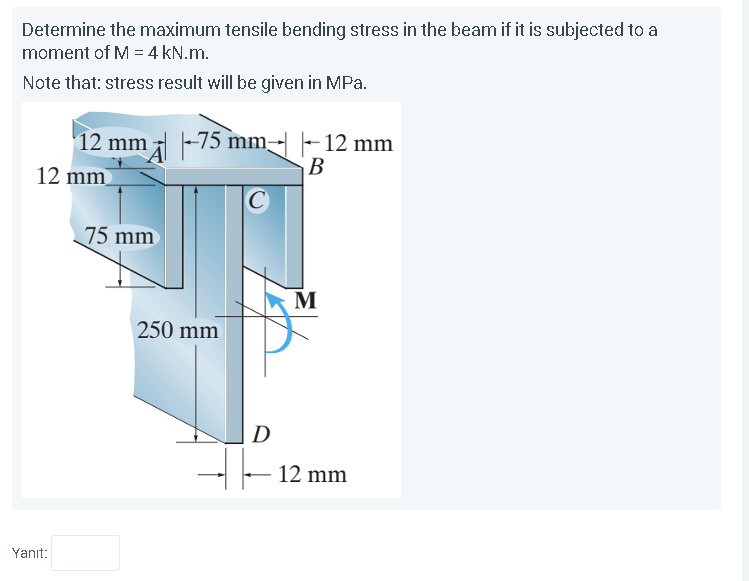 Solved Determine the maximum tensile bending stress in the | Chegg.com