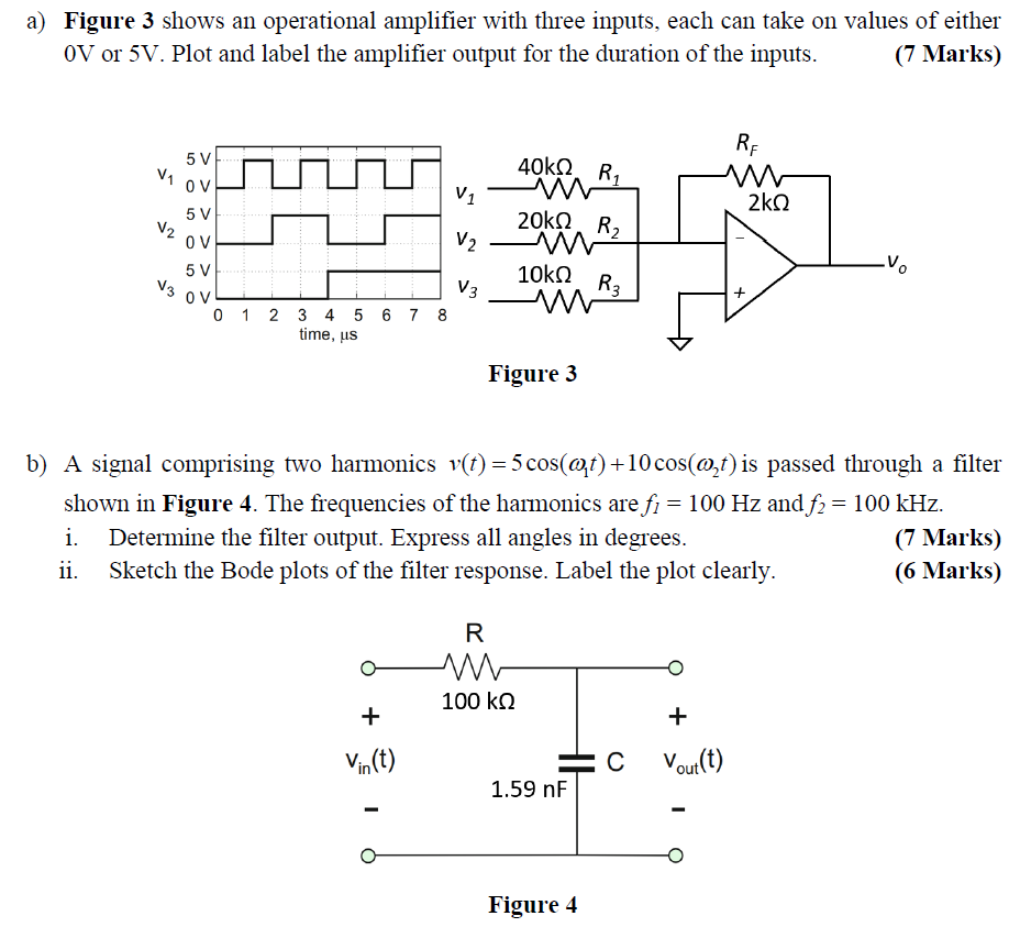 Solved A) Figure 3 Shows An Operational Amplifier With Three | Chegg.com