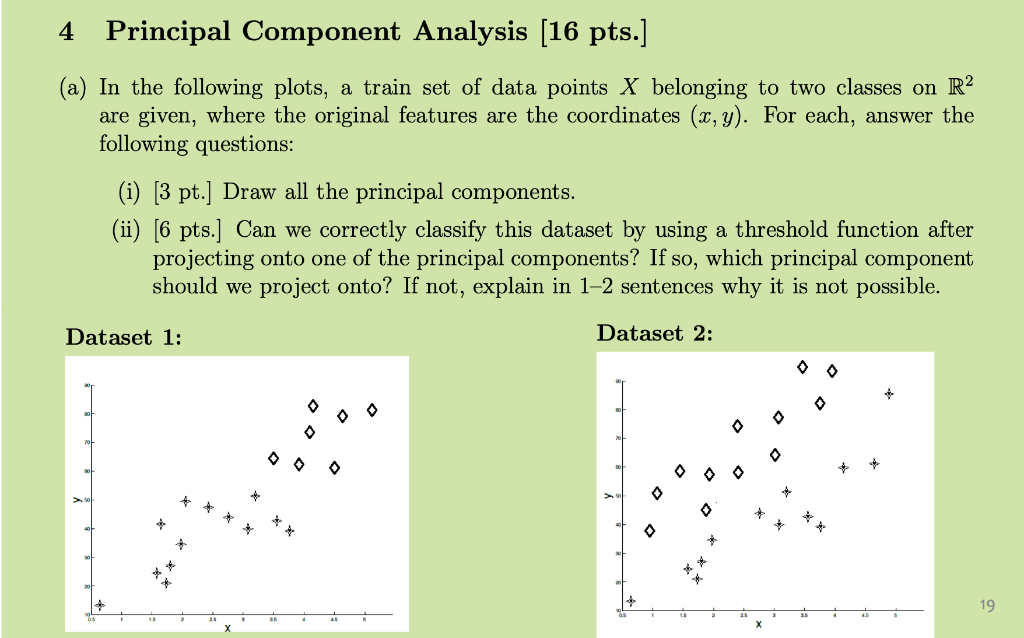 4 Principal Component Analysis (16 pts.] (a) In the | Chegg.com
