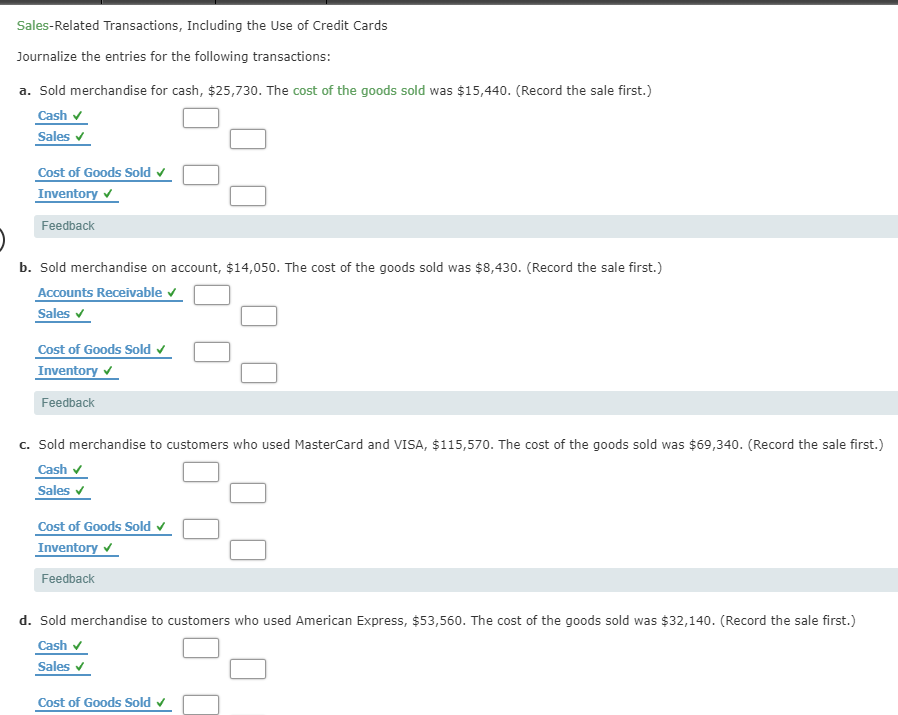 Solved SalesRelated Transactions, Including the use of