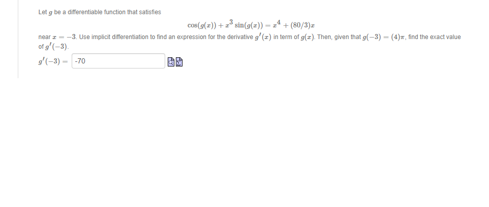 Solved Let g be a differentiable function that satisfies | Chegg.com