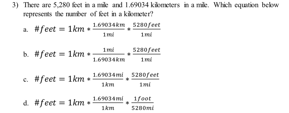 Solved 3 There Are 5 280 Feet In A Mile And 1 69034 Chegg