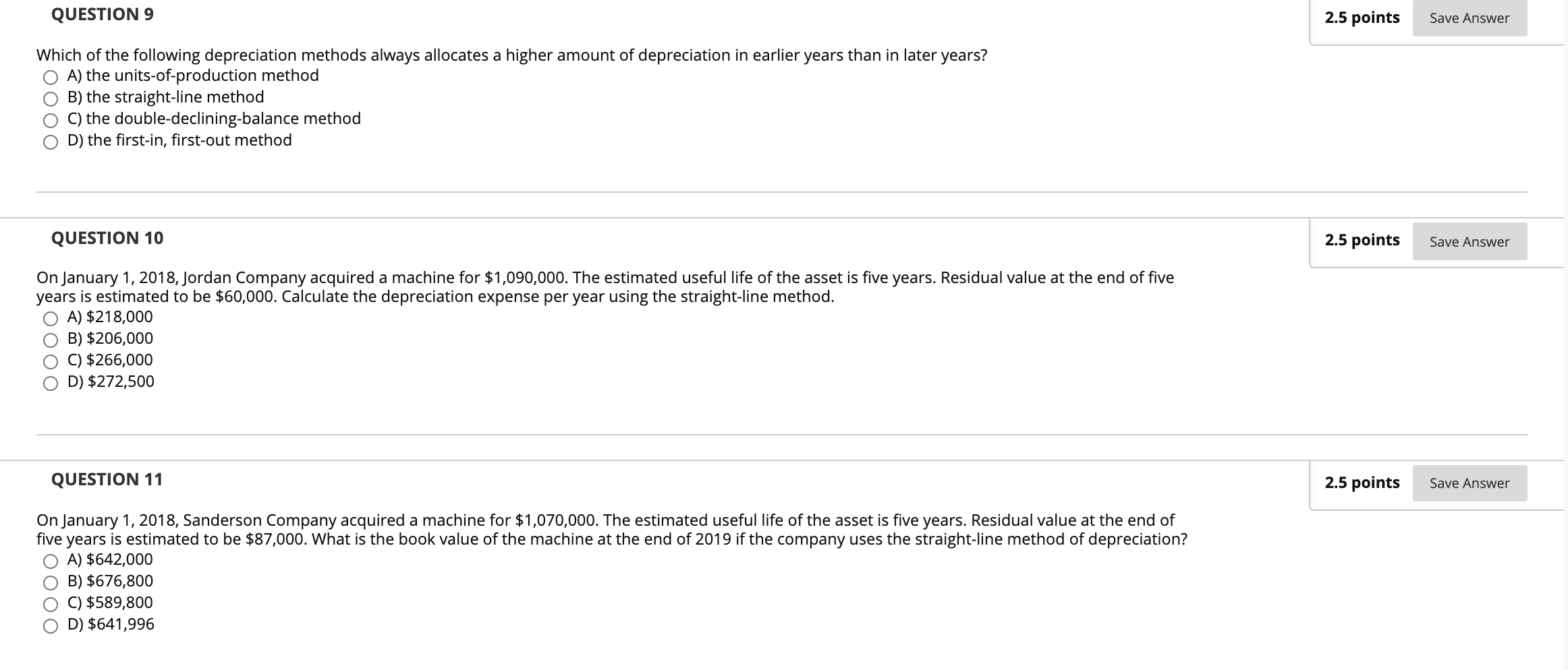 Solved QUESTION 9 2.5 points Save Answer Which of the | Chegg.com