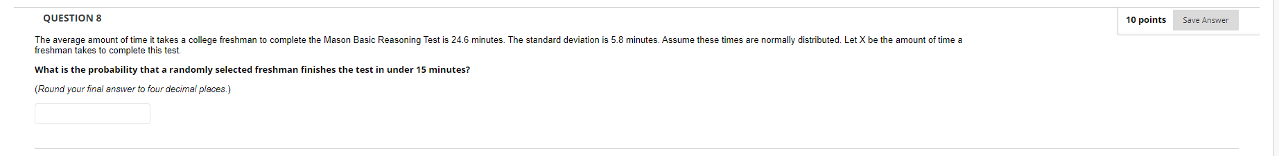 Solved QUESTION 8 10 points Save Answer The average amount | Chegg.com