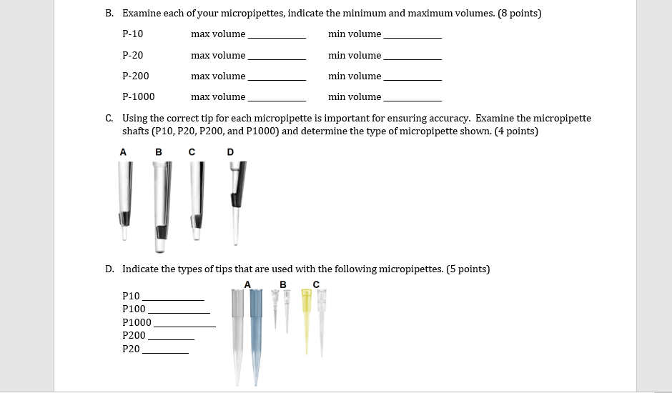 Solved G с Figure 1 Micropipette II. Reading volumes A.