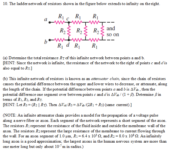 Solved 10. The ladder network of resistors shown in the