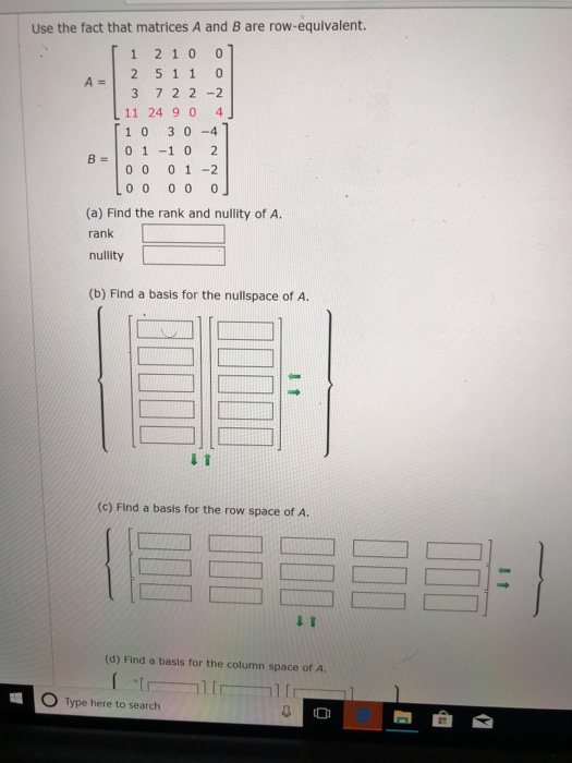 Solved Use the fact that matrices A and B are | Chegg.com