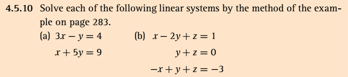 Solved Solve each of the following linear systems by the | Chegg.com