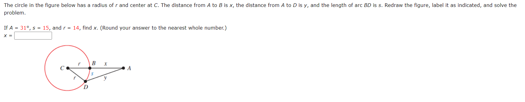 Solved The circle in the figure below has a radius of r and | Chegg.com