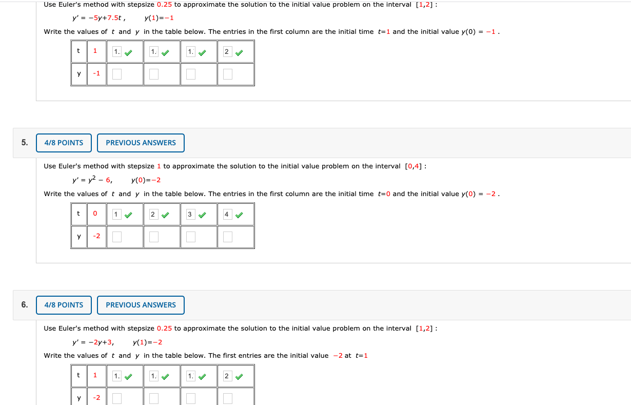 Solved Use Euler's Method With Stepsize 0.25 To Approximate | Chegg.com