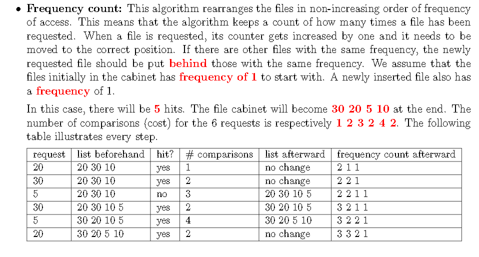 Solved Frequency count: This algorithm rearranges the files | Chegg.com