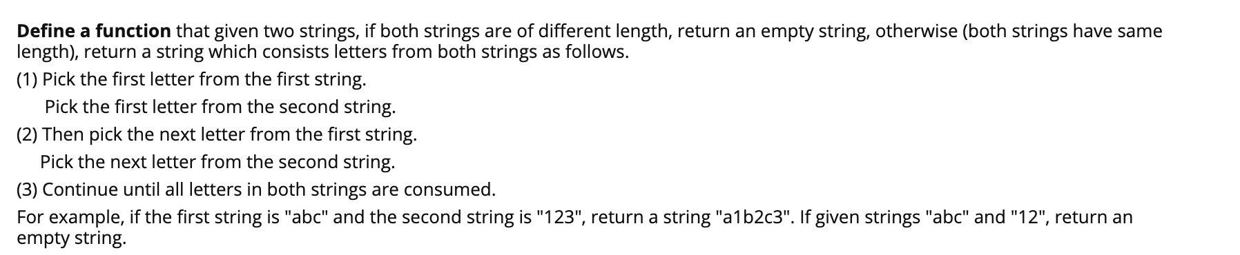 Solved Define a function that given two strings, if both | Chegg.com
