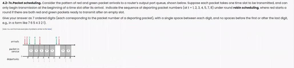 Solved 4.2-7c. Packet scheduling. Consider the pattern of | Chegg.com